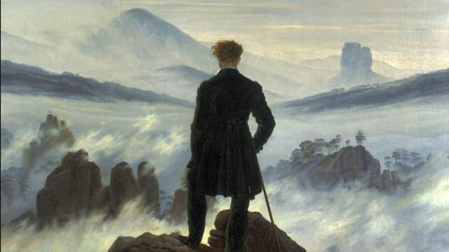 Caspar David Friedrich, Wanderer über dem Nebelmeer) Caspar David Friedrich, Wanderer über dem Nebelmeer)