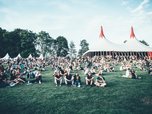 Festivalbesucher auf Wiese