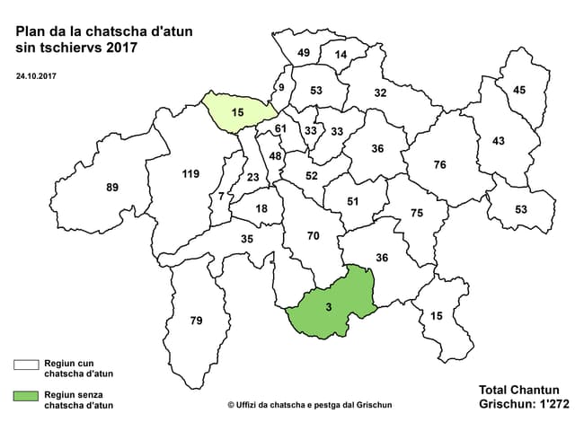 Ina carta dal Grischun cun differentas regiuns. Ina carta dal Grischun cun differentas regiuns.