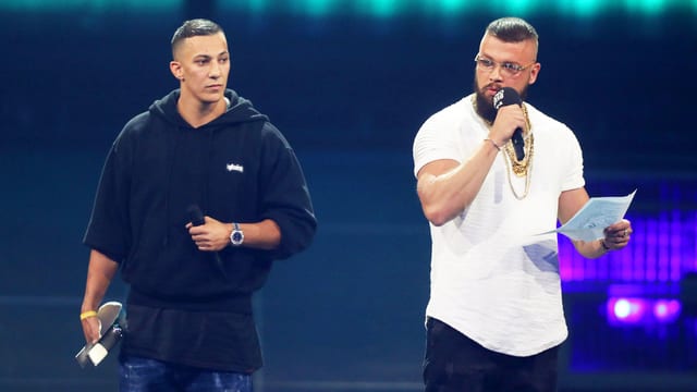 Skandal-Rapper Farid Bang und Kollegah an der «Echo» Verleihung 2018 Skandal-Rapper Farid Bang und Kollegah an der «Echo» Verleihung 2018