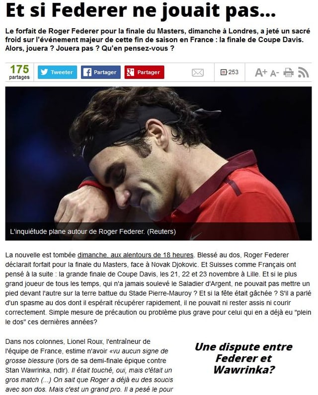 Die Website der L'Equipe Die Website der L'Equipe
