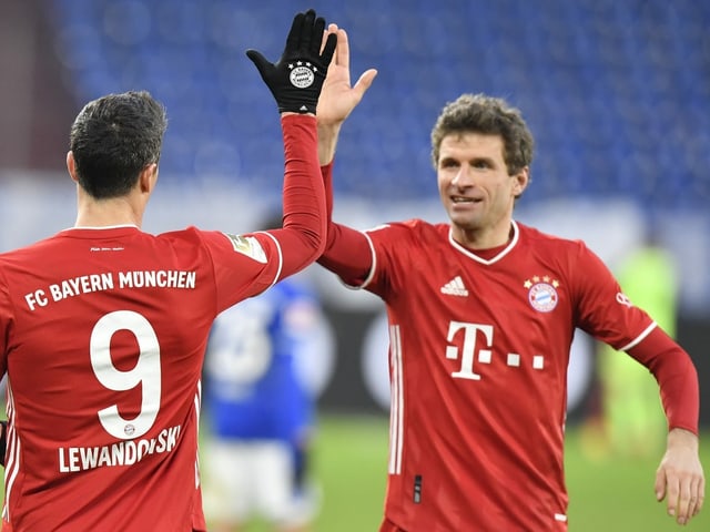 Bayerns Robert Lewandowski und Thomas Müller. Bayerns Robert Lewandowski und Thomas Müller.
