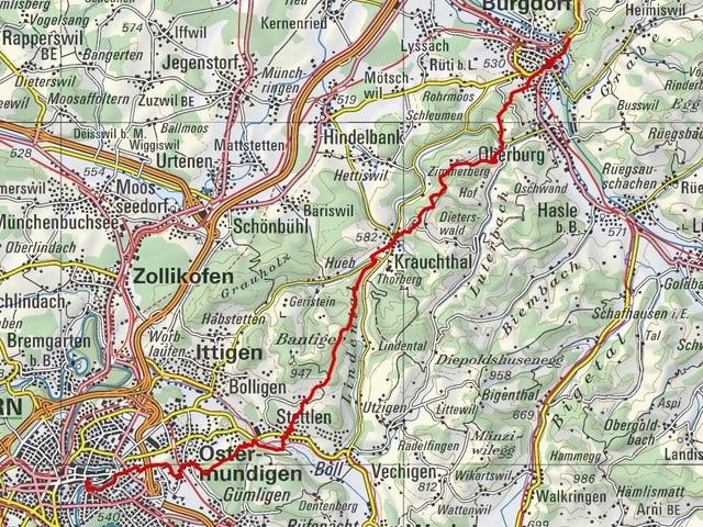 Etappe 8: Burgdorf – Bern Etappe 8: Burgdorf – Bern