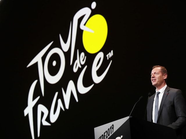 Christian Prudhomme am Rednerpult. Christian Prudhomme am Rednerpult.