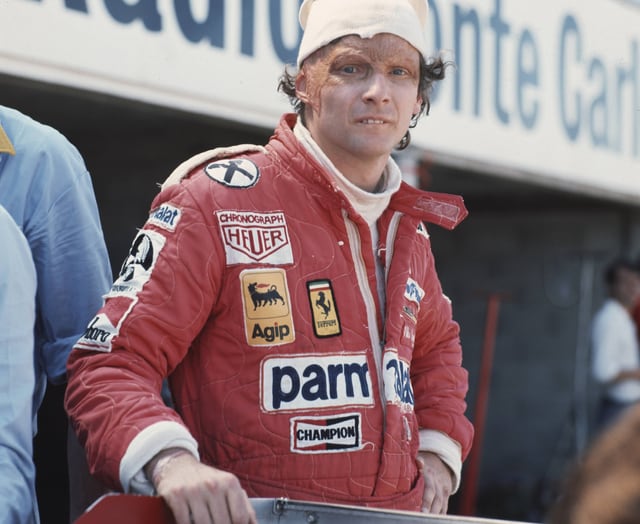 Niki Lauda im Ferrari-Overall Niki Lauda im Ferrari-Overall