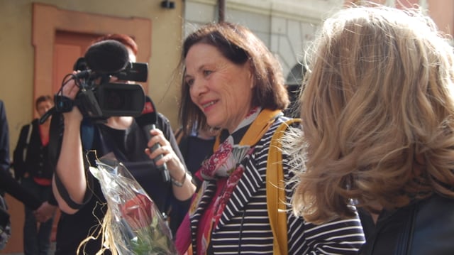 Esther Waeber trifft in Sitten ein Esther Waeber trifft in Sitten ein