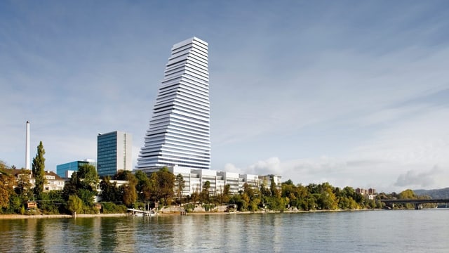 Ein Rendering des Roche-Towers von Herzog & DeMeuron. Ein Rendering des Roche-Towers von Herzog & DeMeuron.