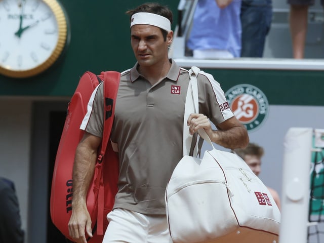 Roger Federer betritt den Platz Roger Federer betritt den Platz