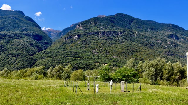 Blick auf das Messfeld bei Biasca Blick auf das Messfeld bei Biasca