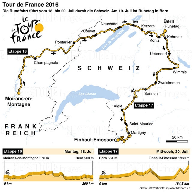 Plan etappas svizras al Tour de France 2016. Plan etappas svizras al Tour de France 2016.