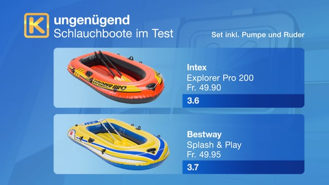 Weitere ungenügende Schlauchboote Weitere ungenügende Schlauchboote