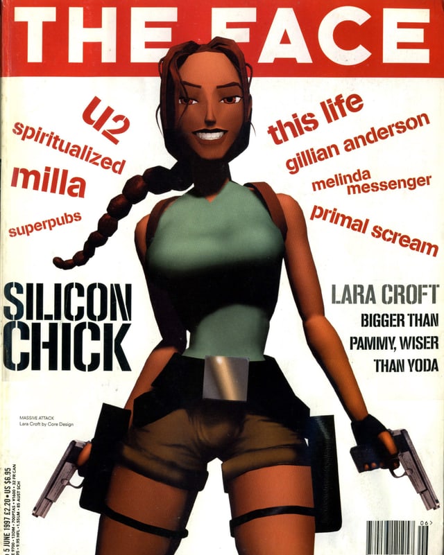 Die Titelseite des englischen Style-Magazins «The Face» mir Lara Croft. Die Titelseite des englischen Style-Magazins «The Face» mir Lara Croft.