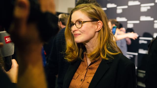 Lisa Brühlmann wird an den Solothurner Filmtagen interviewt. Lisa Brühlmann wird an den Solothurner Filmtagen interviewt.