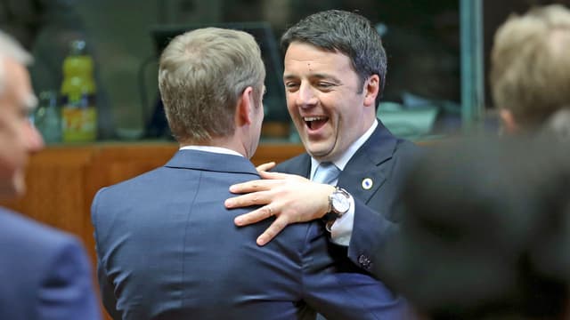 Donald Tusk begrüsst Matteo Renzi Donald Tusk begrüsst Matteo Renzi