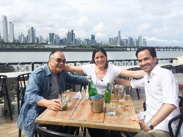 Vince E. Abea mit seinen Kindern Nadine Kaltheuner, Raoul Abea in Panama City.