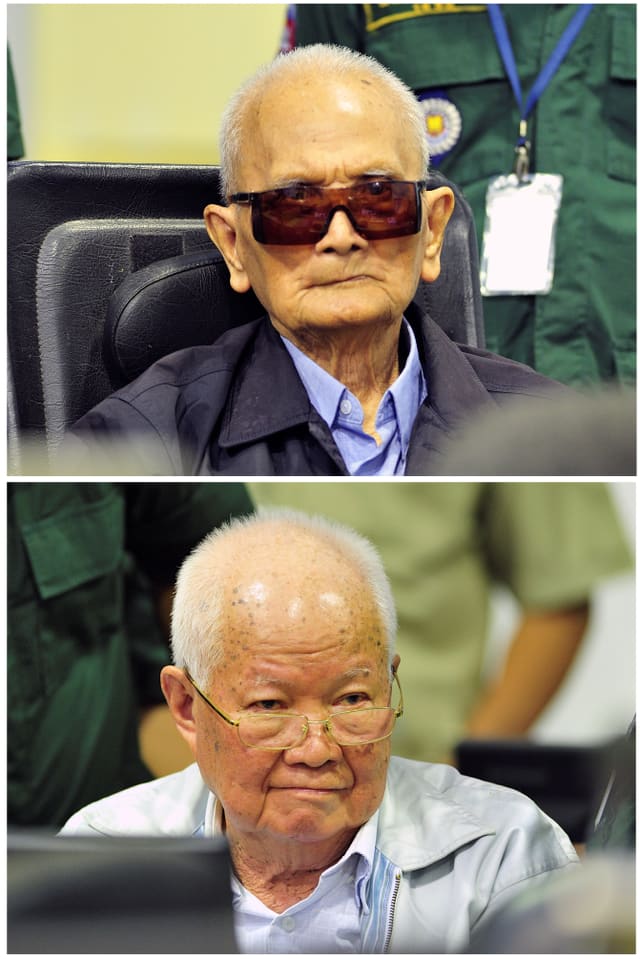 Die letzten Überlebenden der Roten-Khmer-Führungsriege: Nuon Chea (oben) und Khieu Samphan. Die letzten Überlebenden der Roten-Khmer-Führungsriege: Nuon Chea (oben) und Khieu Samphan.
