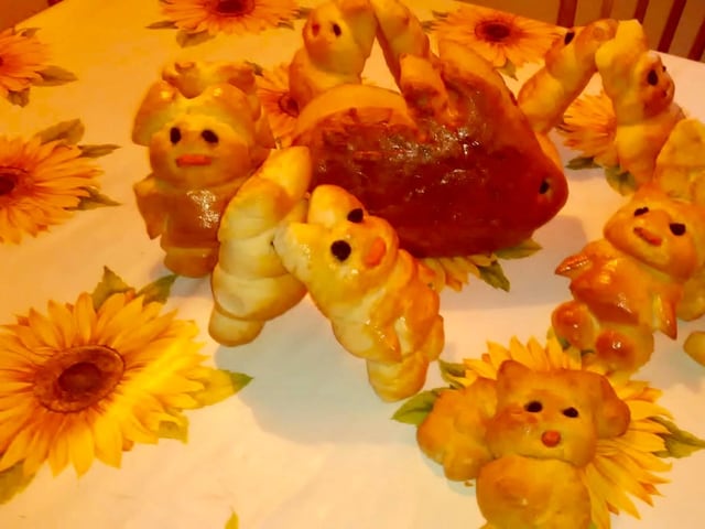 Osterhasen aus Teig.