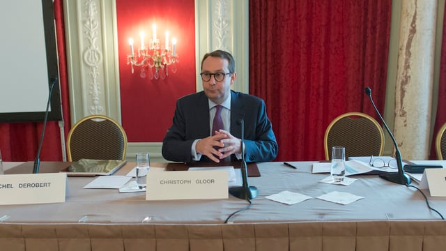 Privatbanken-Präsident Christoph Gloor an Jahresmedienkonferenz in Bern. Privatbanken-Präsident Christoph Gloor an Jahresmedienkonferenz in Bern.