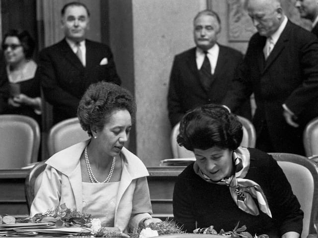 Thilo Frey und Liselotte Spreng im Nationalrat 1971 Thilo Frey und Liselotte Spreng im Nationalrat 1971