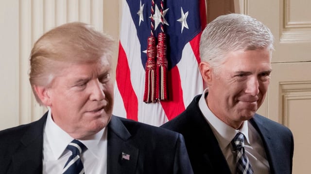 US-Präsident Donald Trump und Richter Neil Gorsuch. US-Präsident Donald Trump und Richter Neil Gorsuch.