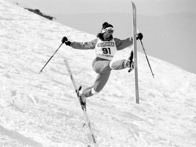 Conny Kissling beim Ballet auf den Skis. Conny Kissling beim Ballet auf den Skis.