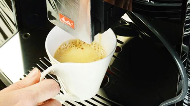 Kaffeemaschine in Betrieb.
