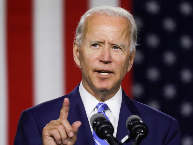 Joe Biden an einer Wahlkampfveranstaltung. Joe Biden an einer Wahlkampfveranstaltung.