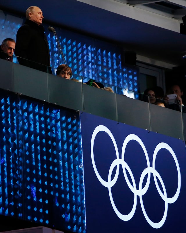 Wladimir Putin erklärt die Spiele für eröffnet. Wladimir Putin erklärt die Spiele für eröffnet.