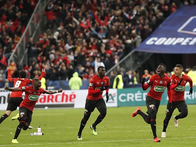 Rennes' Jubel nach dem Finalsieg im Penaltyschiessen. Rennes' Jubel nach dem Finalsieg im Penaltyschiessen.
