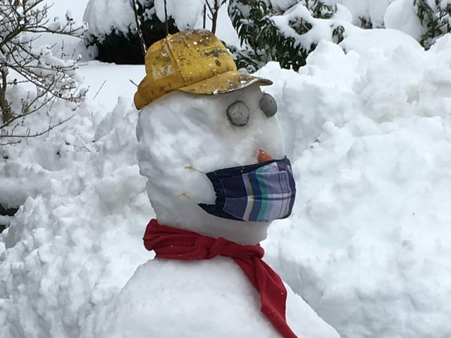 Schneemann mit Maske