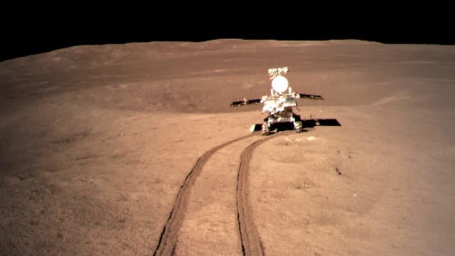 Die Sonde Chang'e 4 auf dem Mond Die Sonde Chang'e 4 auf dem Mond