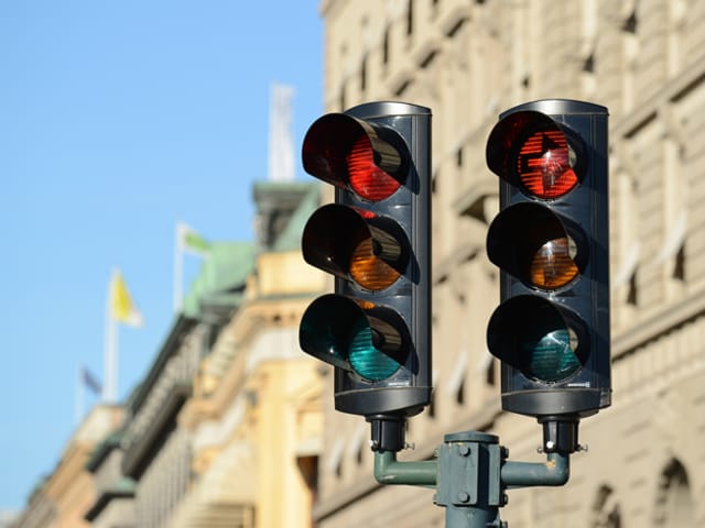 Rote Ampel.