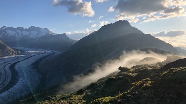 Morgenstimmung am Aletschgletscher. Morgenstimmung am Aletschgletscher.