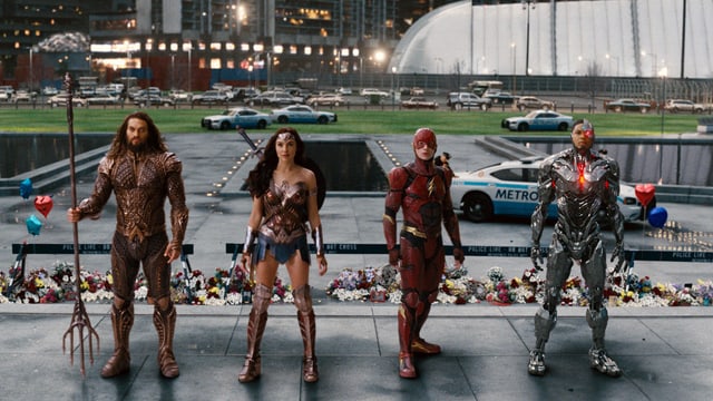 Die Superhelden in «Justice League» (v.l.n.r.) Aquaman, Wonder Woman, The Flash, Cyborg Die Superhelden in «Justice League» (v.l.n.r.) Aquaman, Wonder Woman, The Flash, Cyborg