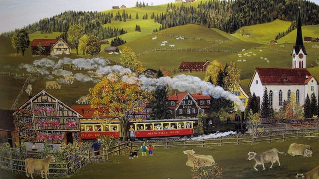 Wimmelbild mit Appenzellerlandschaft Wimmelbild mit Appenzellerlandschaft