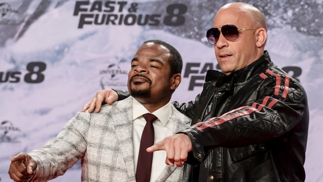 F. Gary Gray mit Vin Diesel auf dem Roten Teppich in Berlin. F. Gary Gray mit Vin Diesel auf dem Roten Teppich in Berlin.