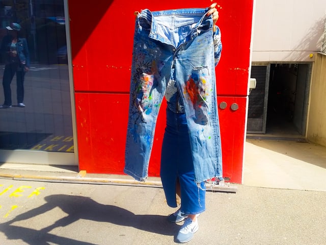 farbige alte Jeans farbige alte Jeans