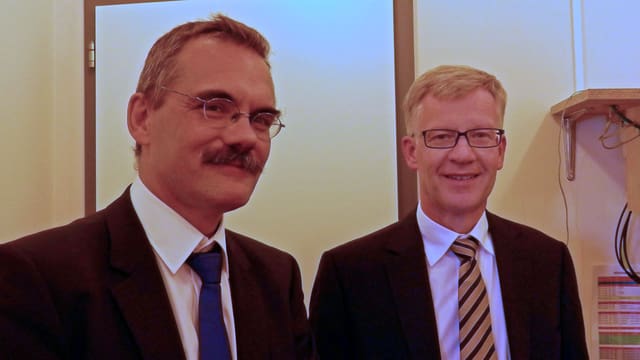 Gespräch mit Emmanuel Kilchenmann (Vizepräsident CVP Saane-Land) und Philippe Wandeler (Präsident CSP Freiburg) (22.09.2013)