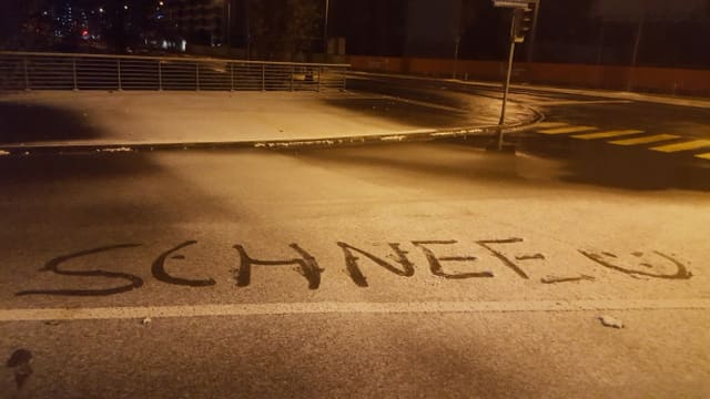 Leichter Schnee auf den Strassen von Zürich. Leichter Schnee auf den Strassen von Zürich.