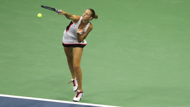 Karolina Pliskova beim Aufschlag. Karolina Pliskova beim Aufschlag.