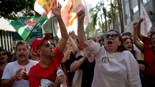 Pro-Lula-Demonstranten. Pro-Lula-Demonstranten.