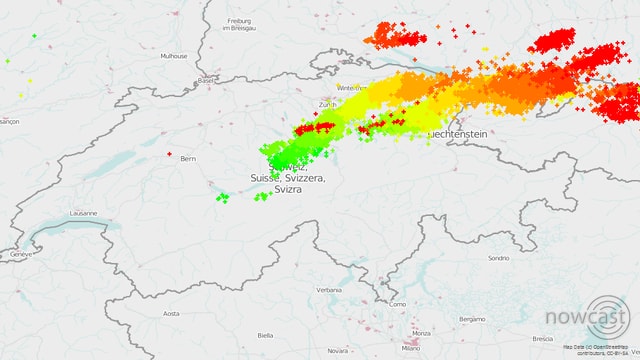 Viel Blitze in der Ostschweiz. Viel Blitze in der Ostschweiz.