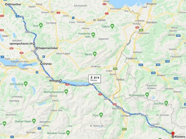 Kartenansicht der Gestrecke Kartenansicht der Gestrecke