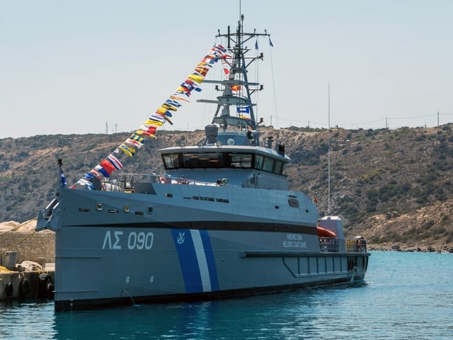 Schiff der griechischen Küstenwache. Schiff der griechischen Küstenwache.