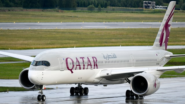 Ein Flugzeug der Qatar Airways. Ein Flugzeug der Qatar Airways.