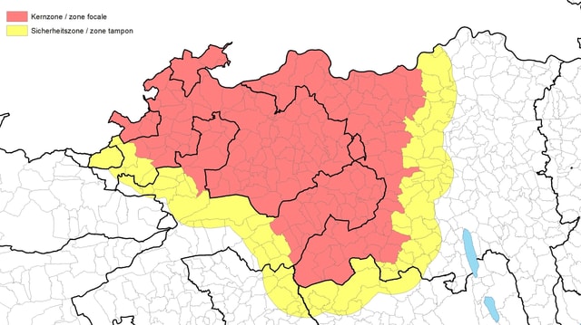 Karte Kanton Solothurn mit roten und gelben Markierungen Karte Kanton Solothurn mit roten und gelben Markierungen