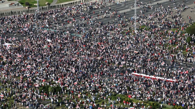 Demonstranten auf Strassen Demonstranten auf Strassen