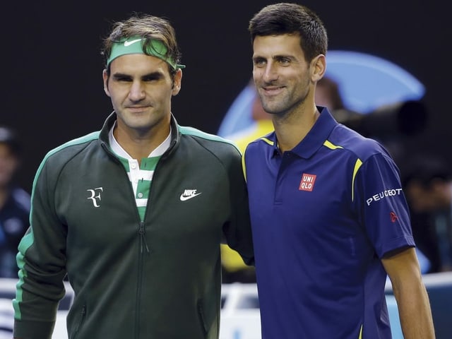 Novak Djokovic (rechts) und Roger Federer Novak Djokovic (rechts) und Roger Federer