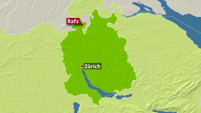 Karte des Kantons Zürich mit einem Eintrag bei Rafz. Karte des Kantons Zürich mit einem Eintrag bei Rafz.
