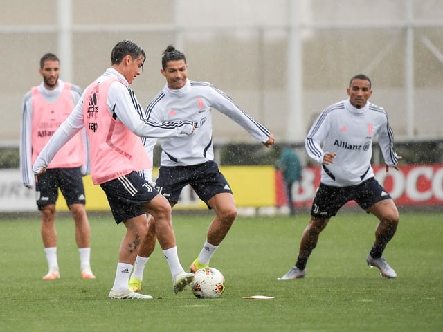 Die Profis von Juventus Turin beim Training. Die Profis von Juventus Turin beim Training.